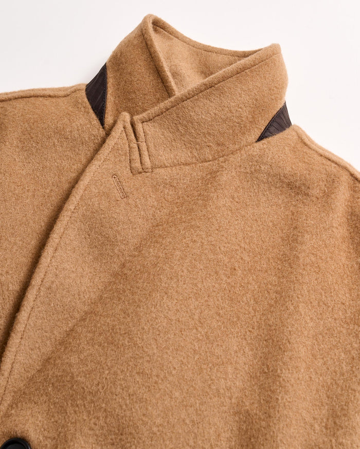 Camel Hair Bond Peacoat in Camel