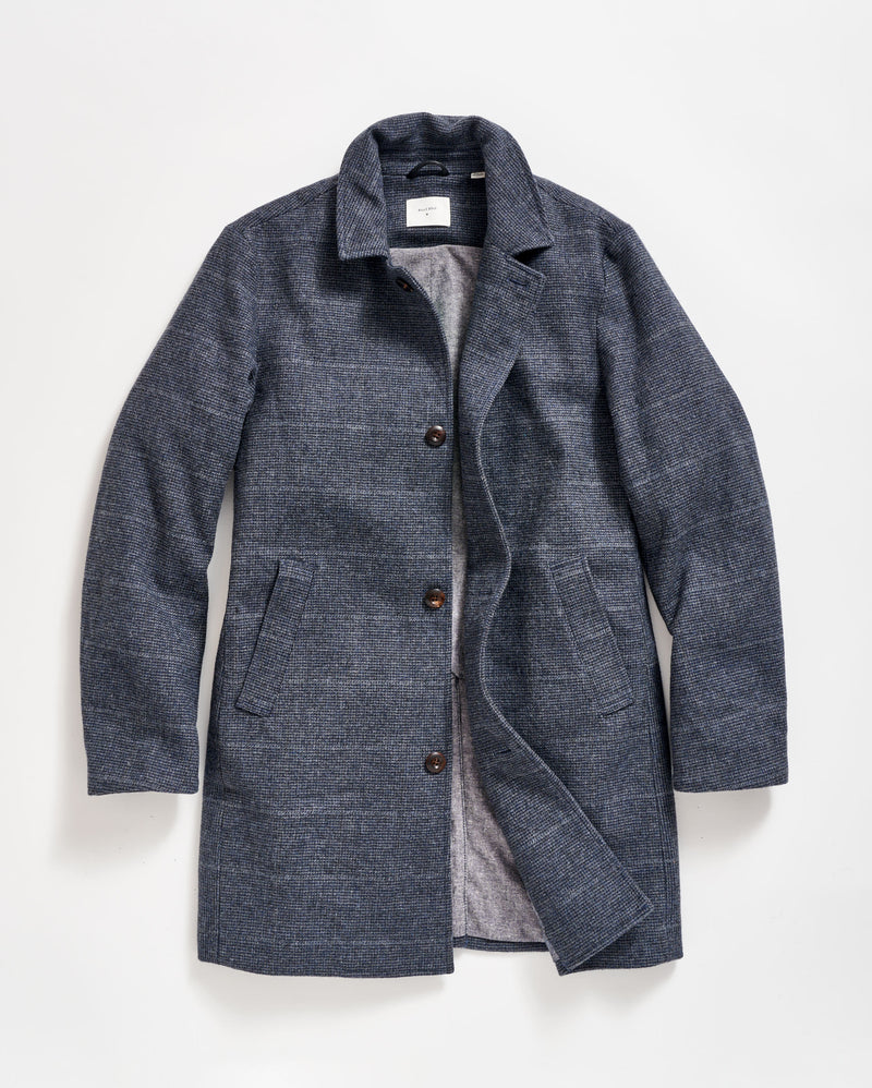 Cooper Overcoat in Navy Multi