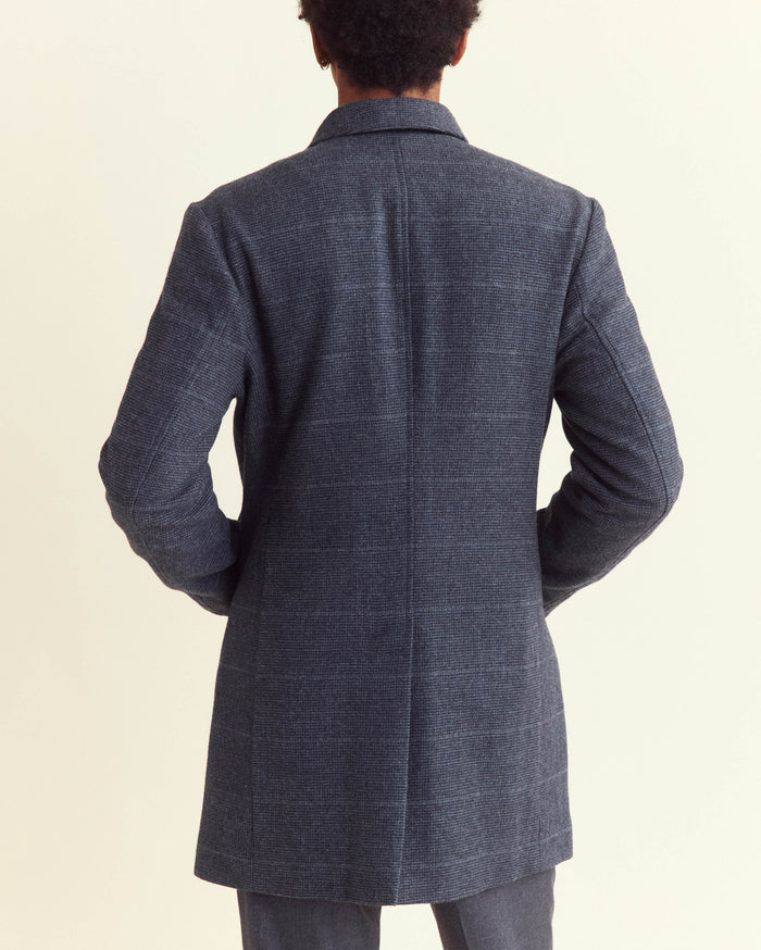 Cooper Overcoat in Navy Multi