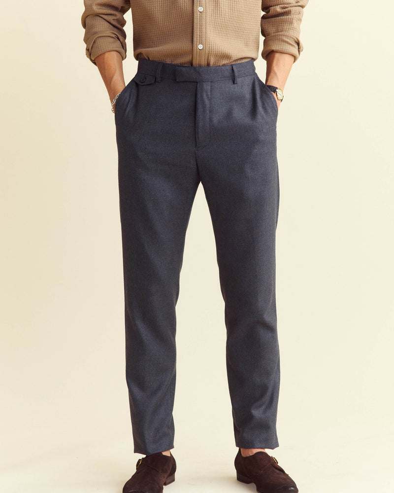 Flat Front Trouser in Charcoal