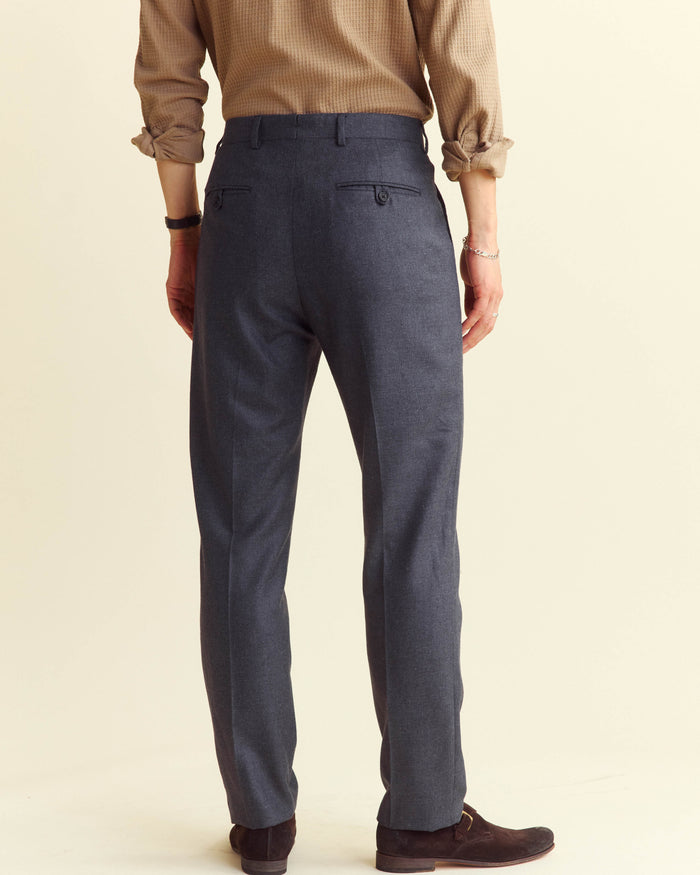 Flat Front Trouser in Charcoal