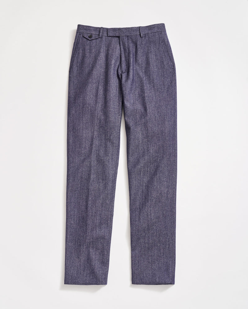 Twill Flat Front Trouser in Indigo