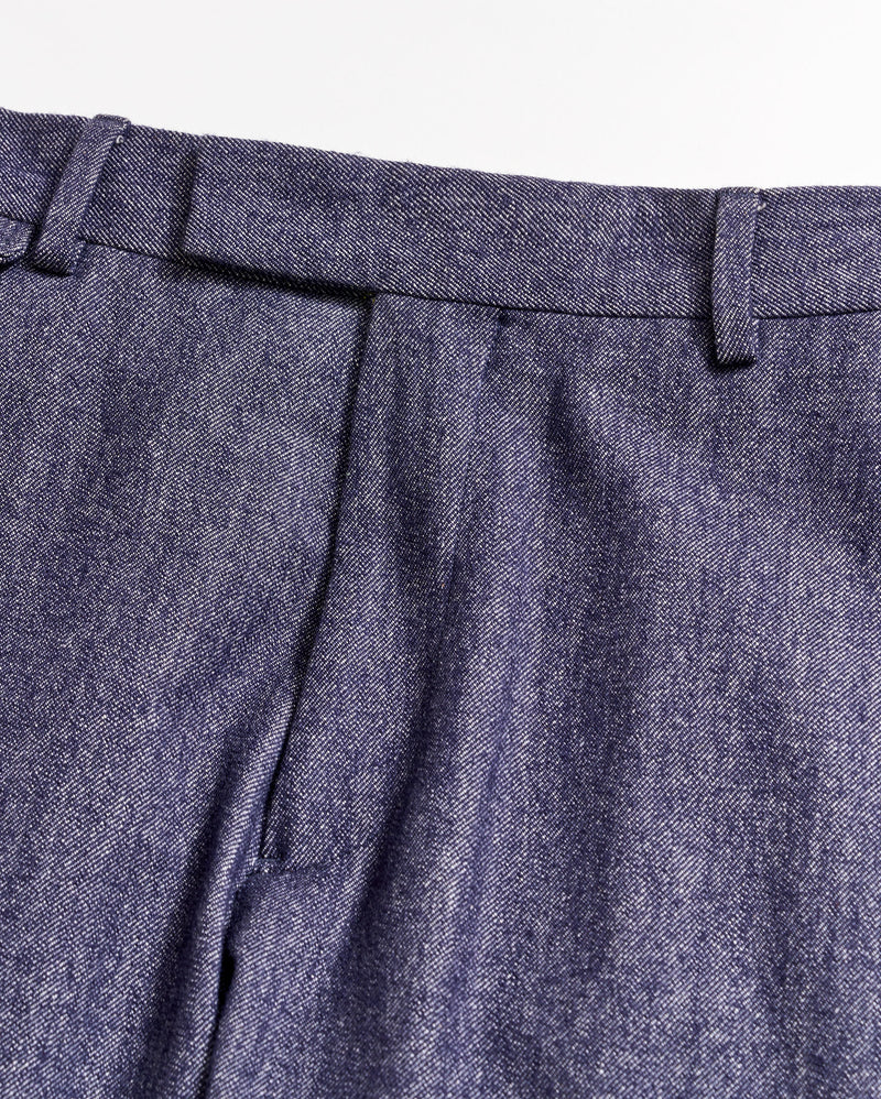 Twill Flat Front Trouser in Indigo