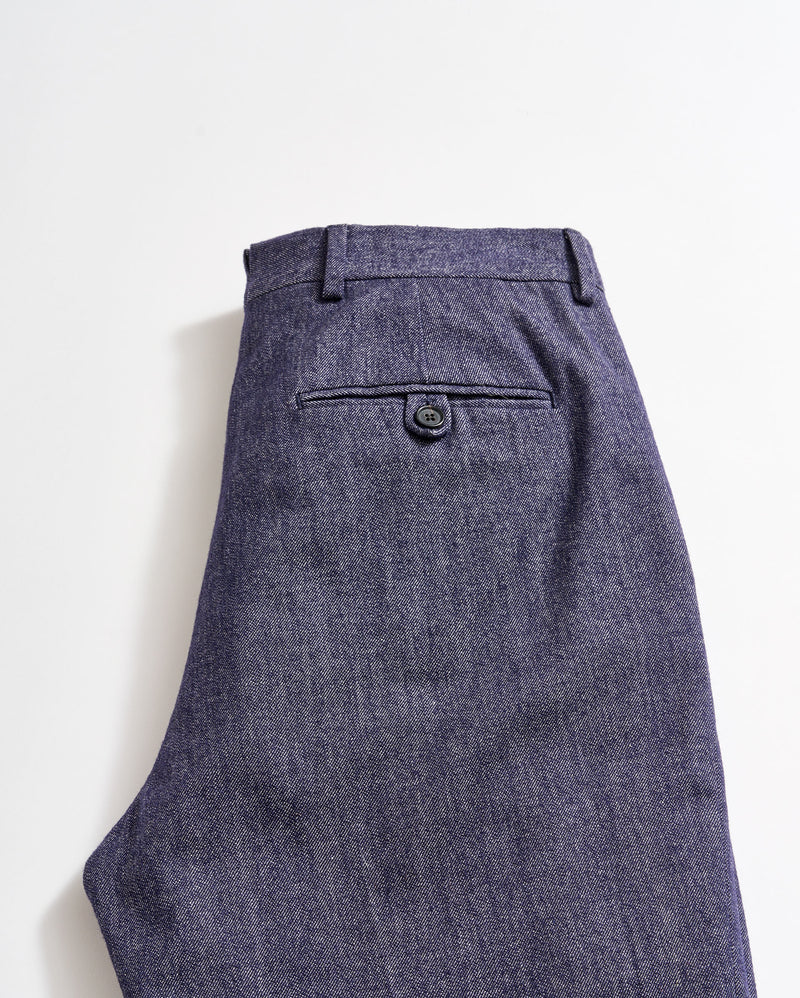 Twill Flat Front Trouser in Indigo