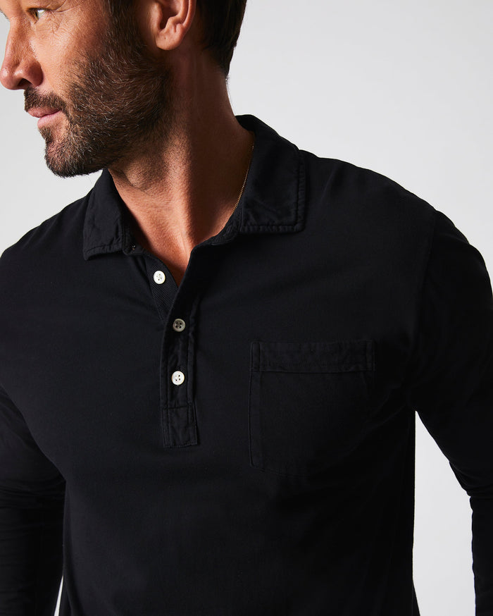 L/S Pensacola Polo in Black 