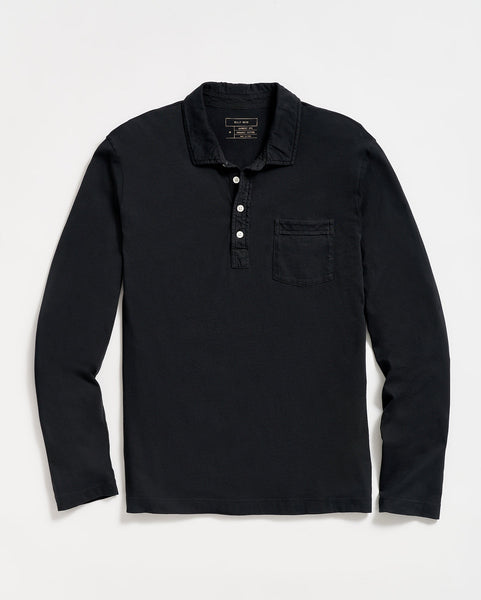 LONG SLEEVE PENSACOLA POLO IN BLACK Billy Reid