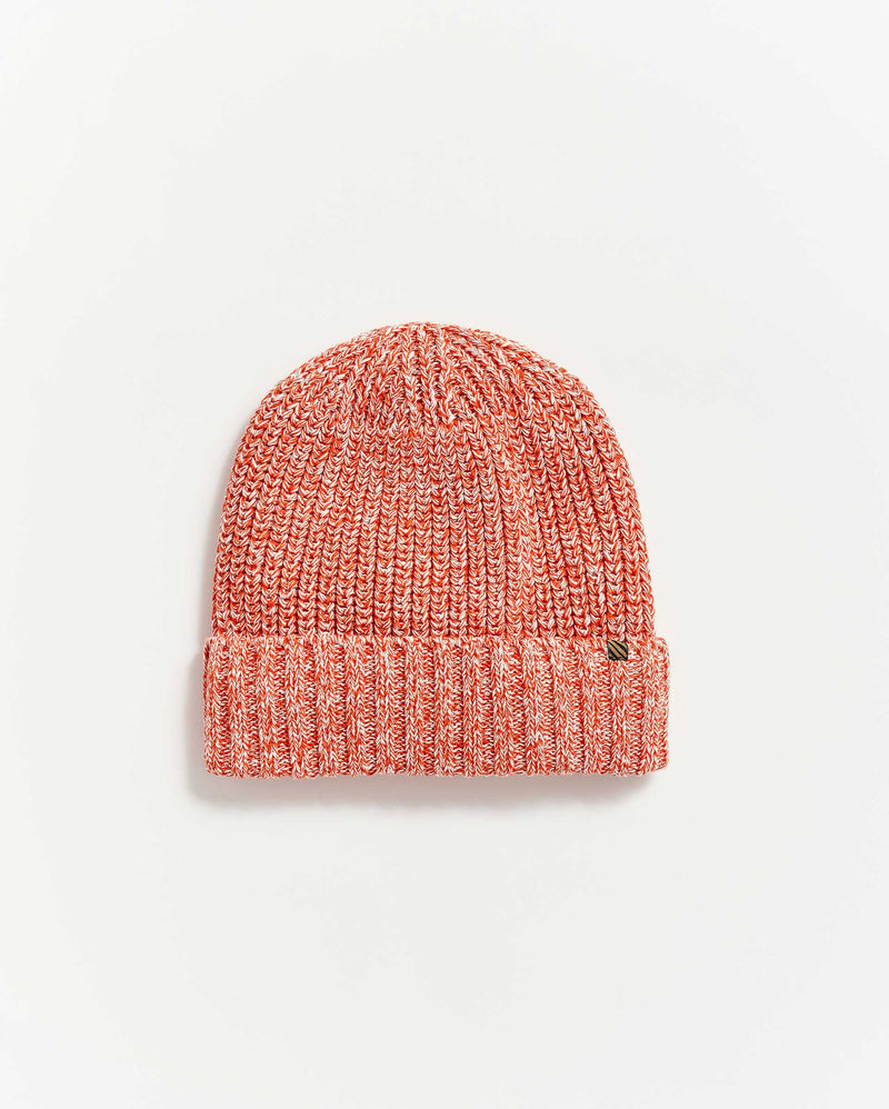 Cotton Ribbon Beanie in Burnt Red