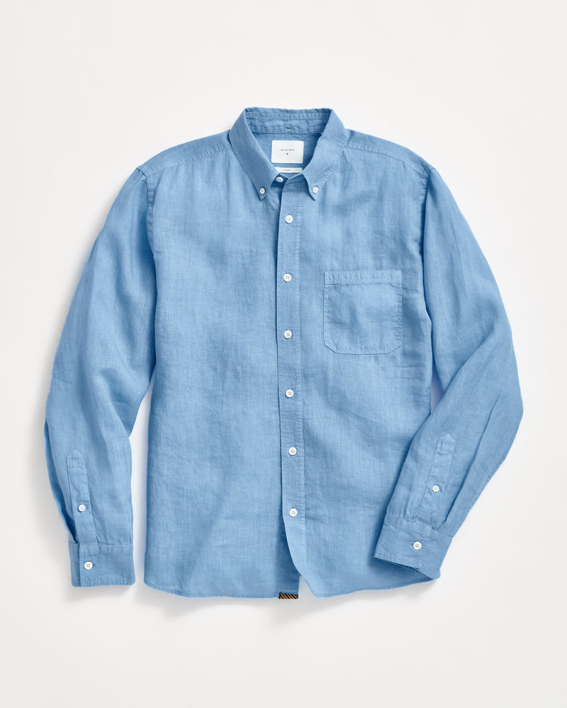 Tuscumbia Linen Shirt Button Down in French Blue