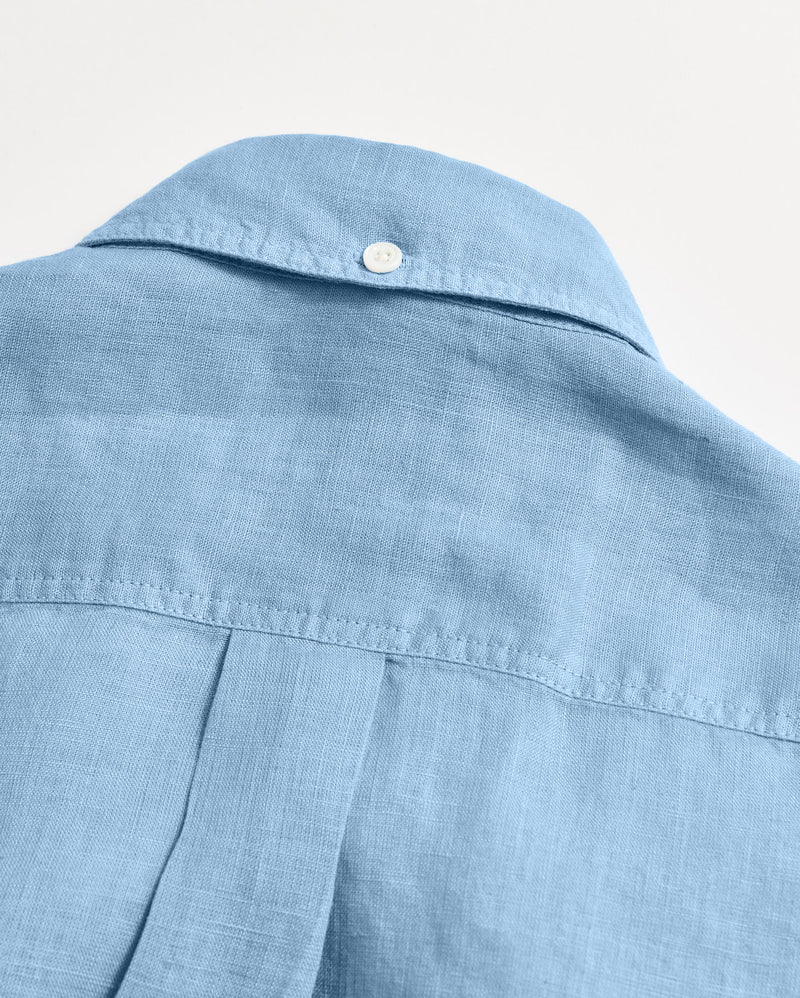 Tuscumbia Linen Shirt Button Down in French Blue