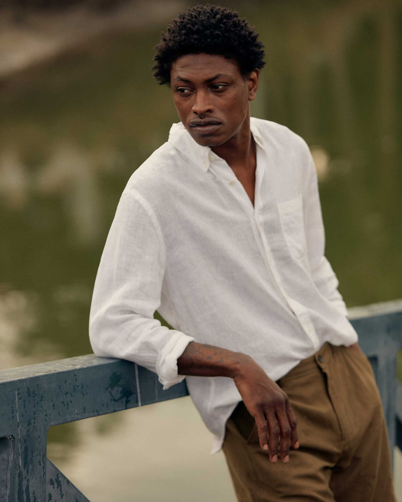 Tuscumbia Linen Shirt Button Down in White