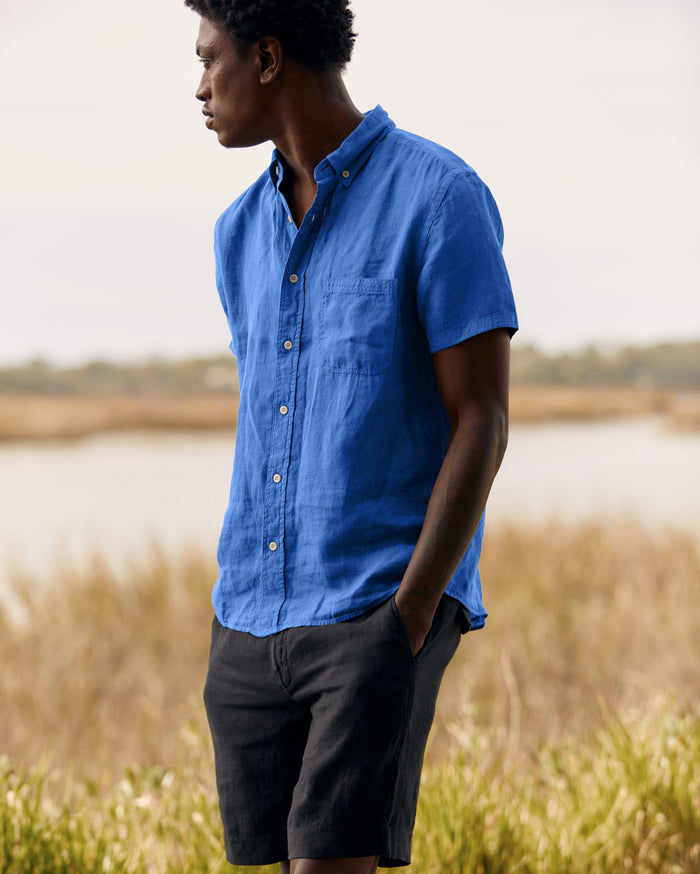 Short Sleeve Linen Tuscumbia Shirt Button Down