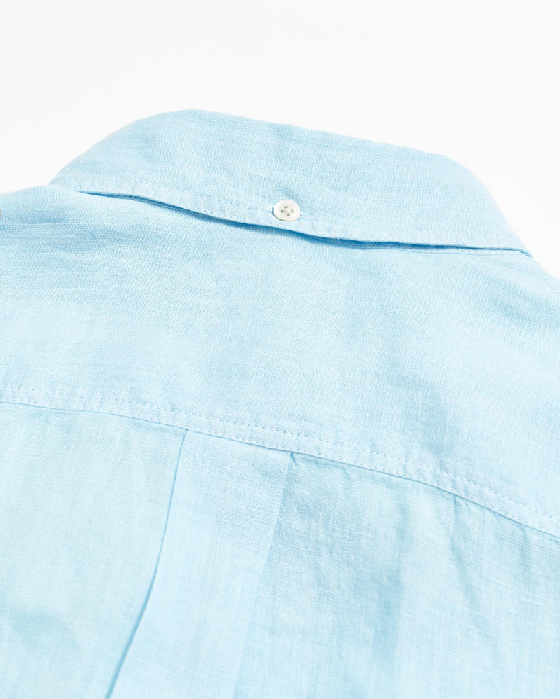 Short Sleeve Linen Tuscumbia Shirt Button Down in Day Blue