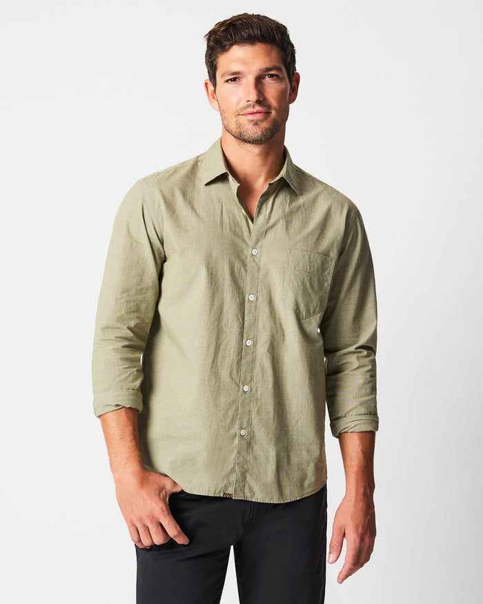 Micro Basketweave John T Shirt in Olive