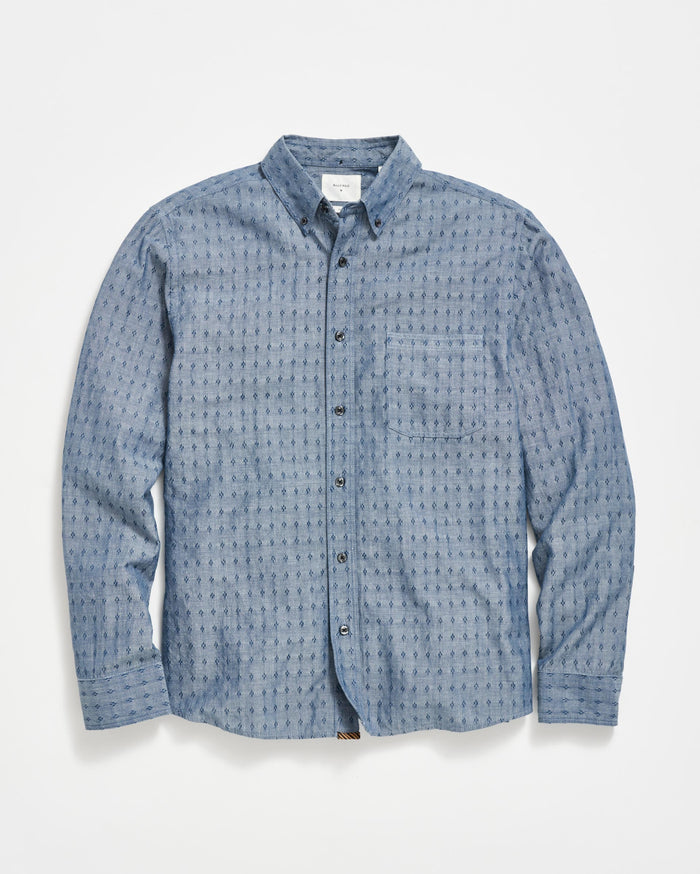 Diamond Dobby Tuscumbia Shirt Button Down in Chambray Blue