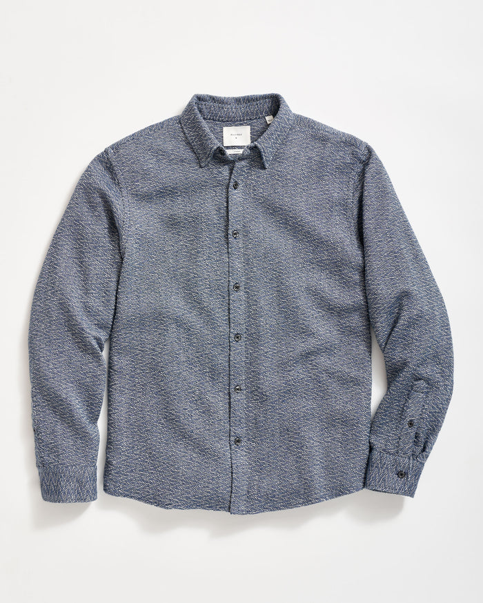 Zig zag jacquard Wilson Shirt in Chambray Blue