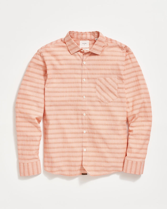 Textural Stripe John T Shirt in Terracotta