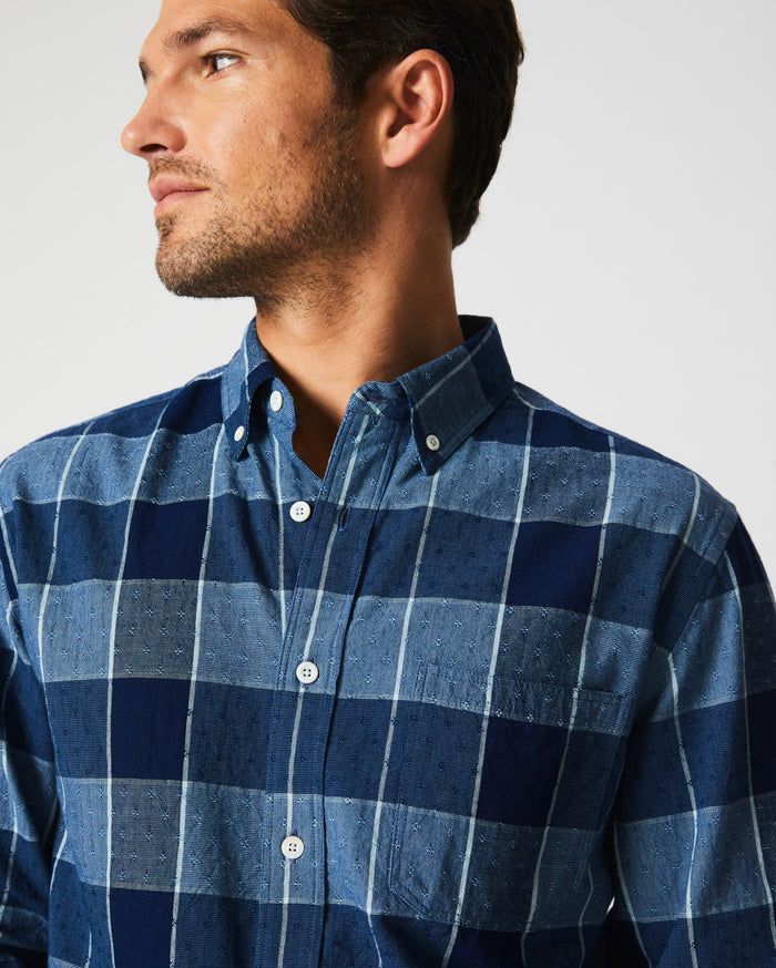 Indigo Dobby Tuscumbia Shirt Button Down in Indigo