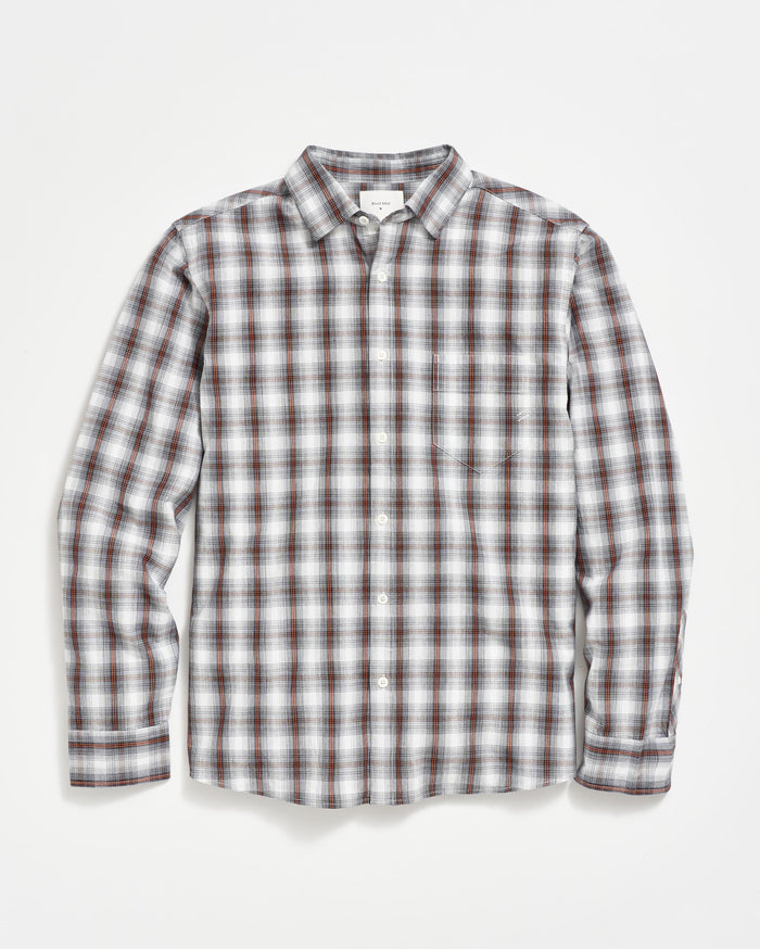 Shadow Plaid Pickwick Shirt in Dark Blue/Multi