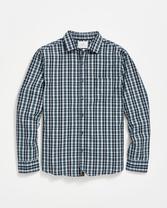 Plaid Pickwick Shirt in Carbon Blue