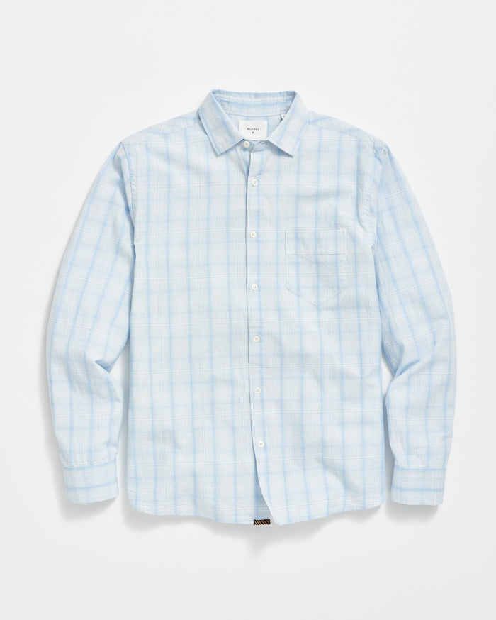 Line Plaid Pickwick Shirt in French Blue