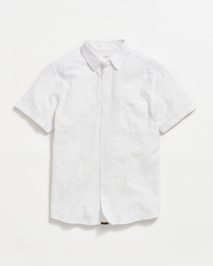 Short Sleeve Jacquard Cypress Shirt in White