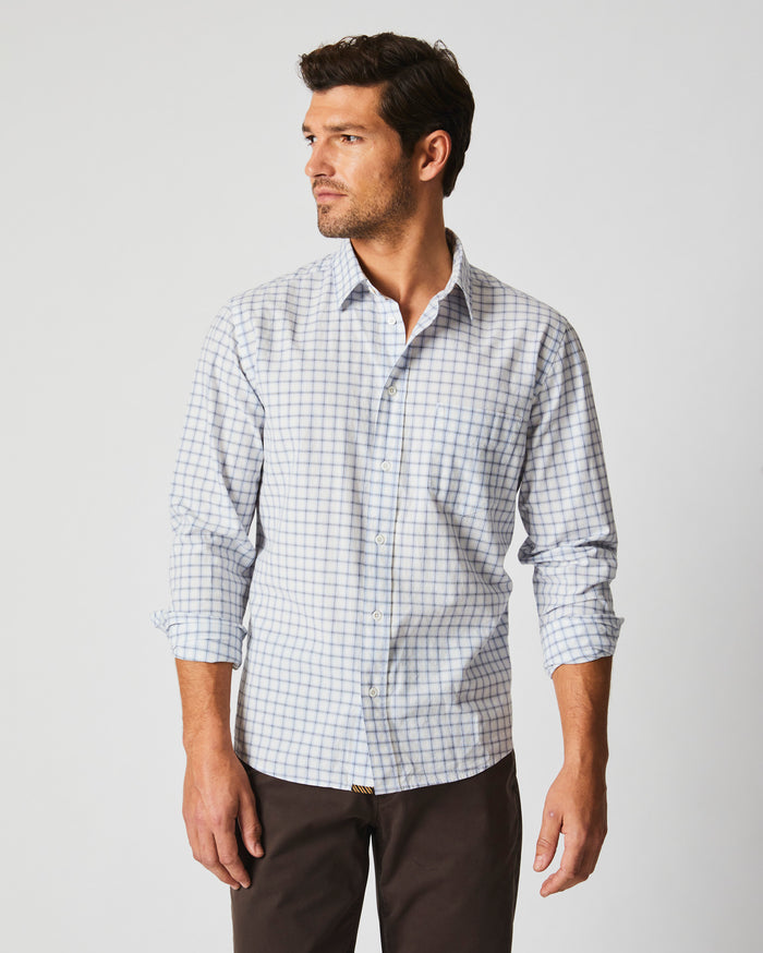 Grid Plaid Cypress Shirt in Pebble