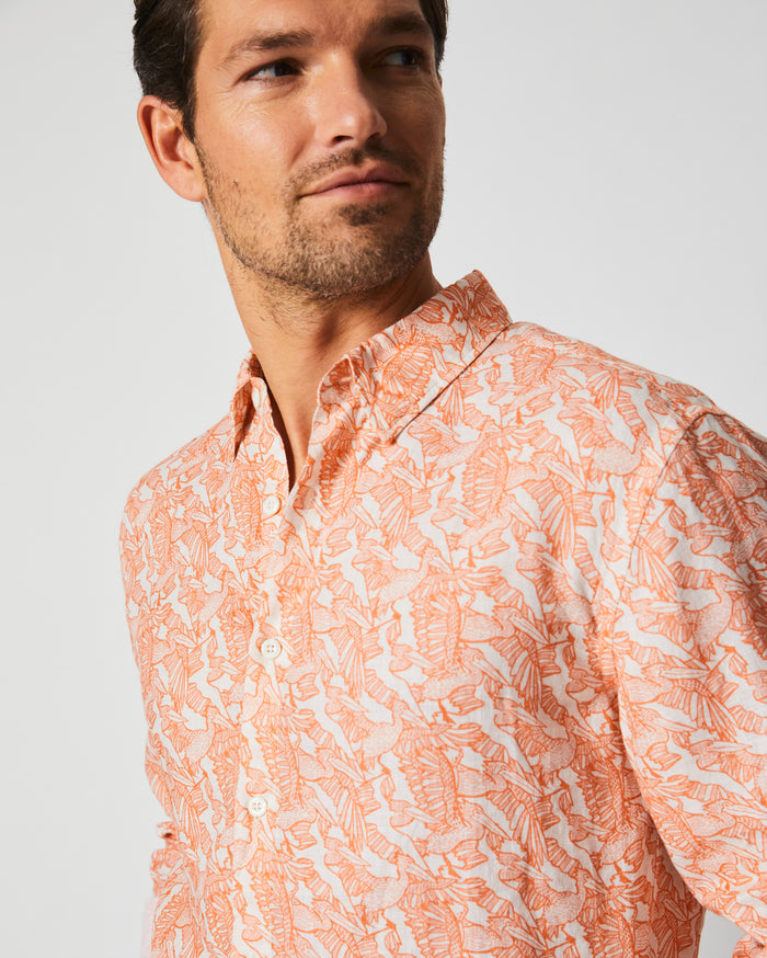 Flock Linen Wilson Shirt in Terracotta