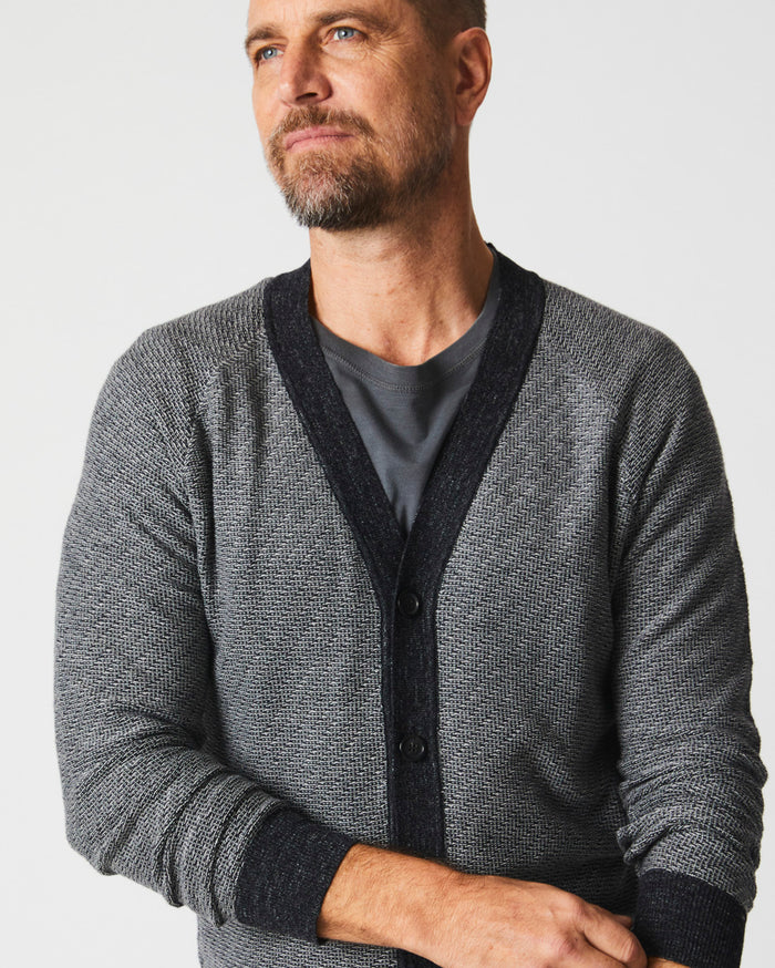 Diagonal Float Cardigan in Charcoal