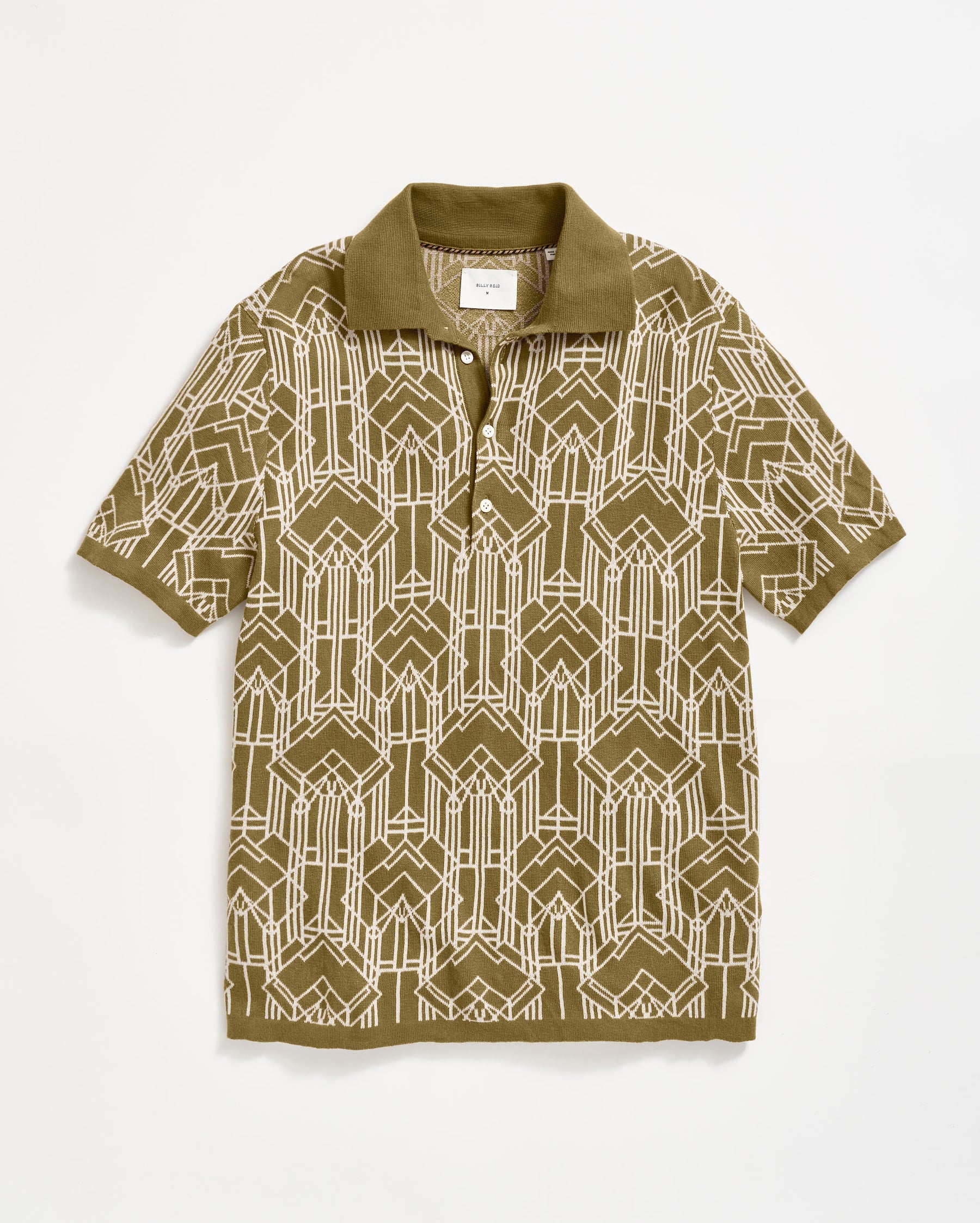 STAINED GLASS SWEATER POLO IN OLIVE Billy Reid