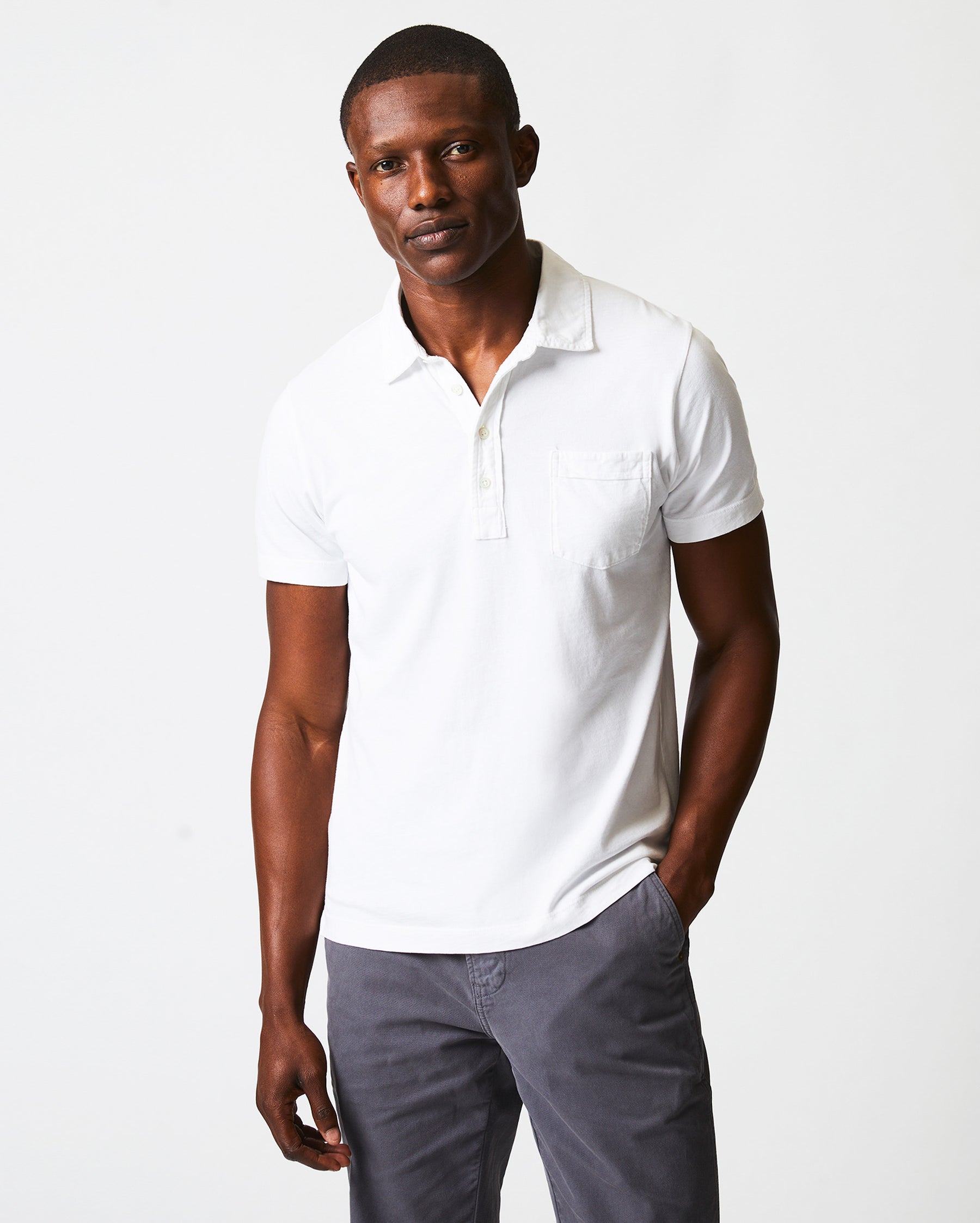 PENSACOLA POLO IN WHITE Billy Reid