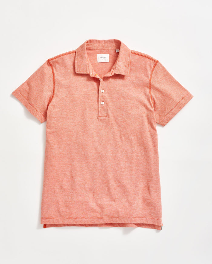 Stripe Pensacola Polo in Burnt Red