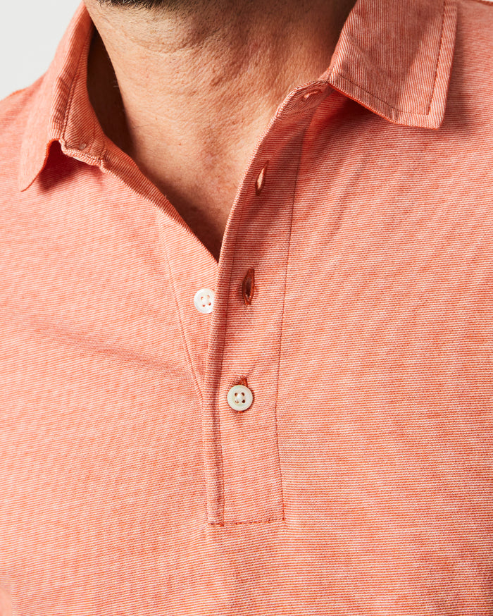 Stripe Pensacola Polo in Burnt Red