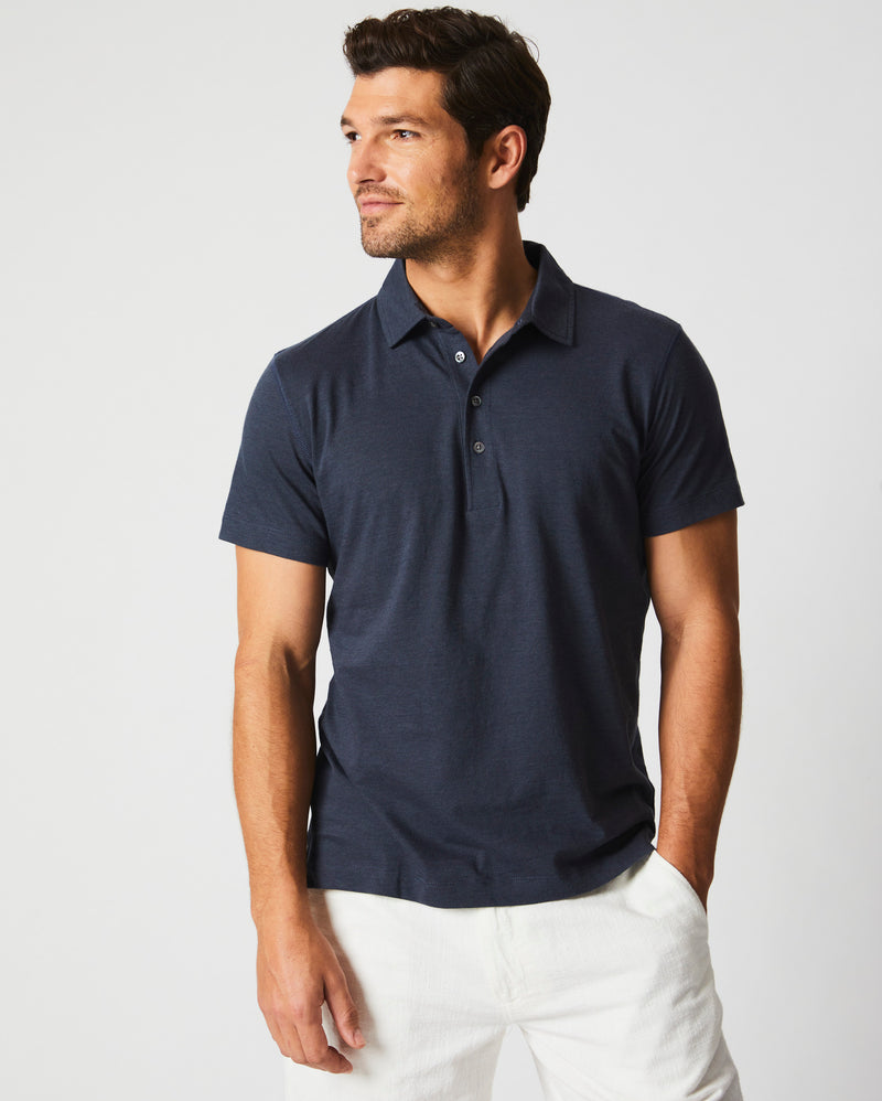 Stripe Pensacola Polo in Navy