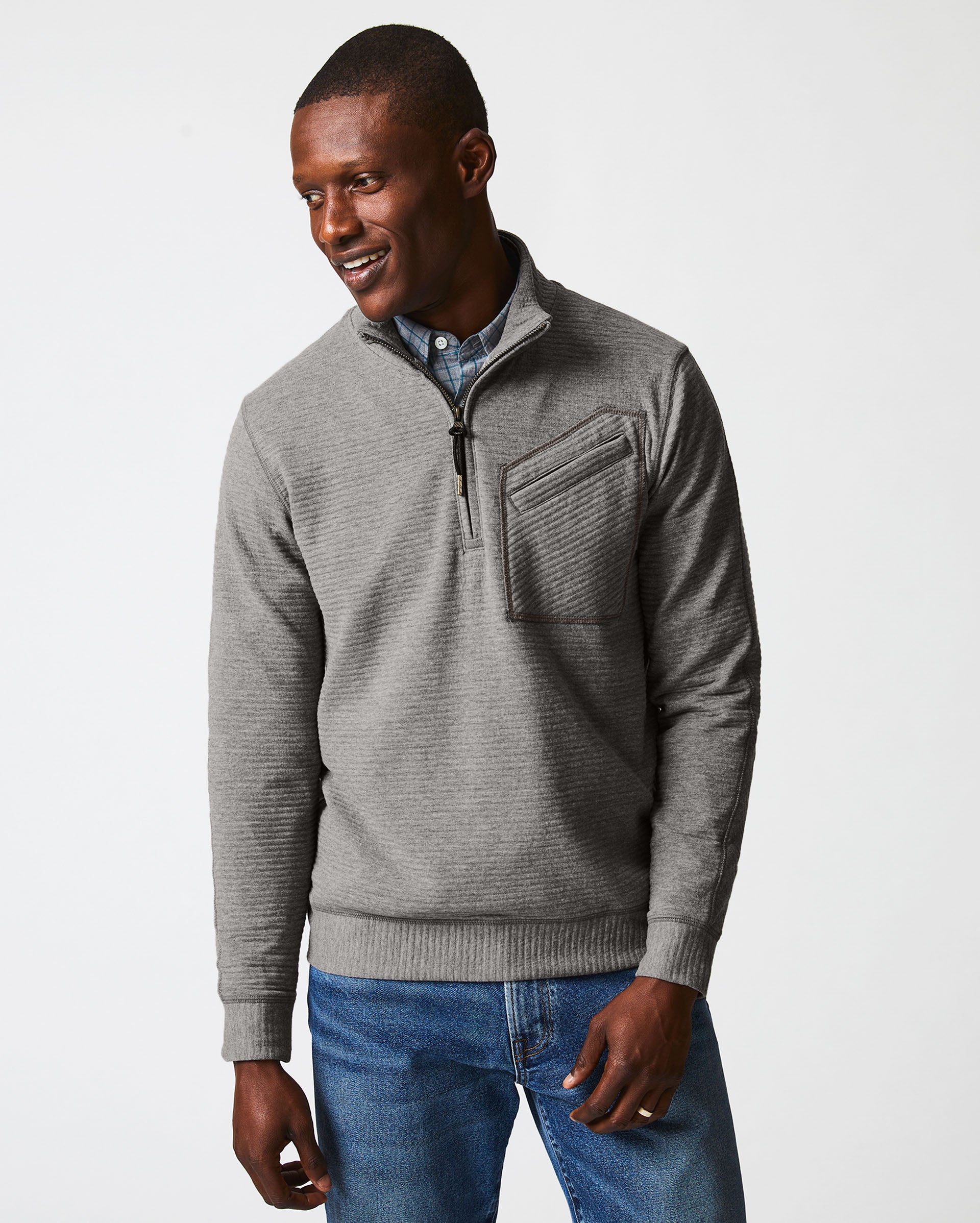 Gray half zip best sale