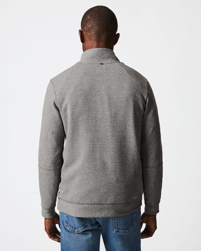 Quilted Half Zip in Medium Grey