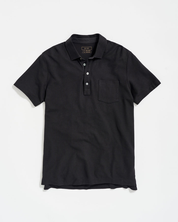 Pique Pensacola Polo in Black