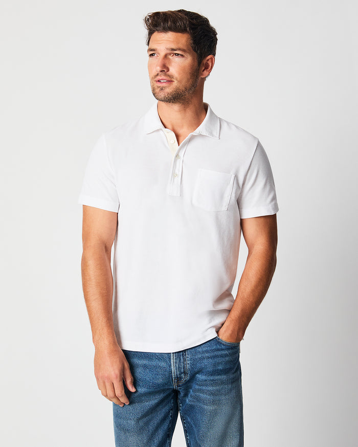 Pique Pensacola Polo in White