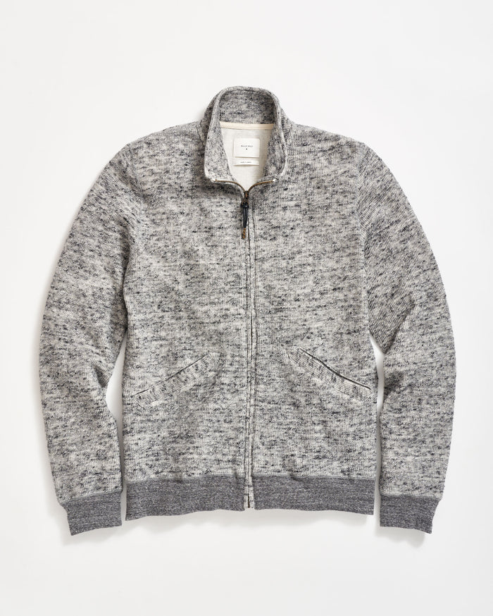 Knit Track Jacket In Charcoal