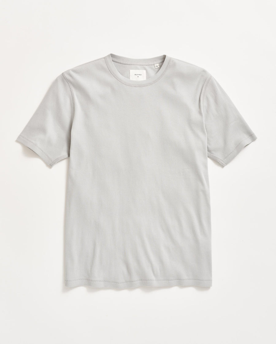 Short Sleeve Rib Crew in Silver