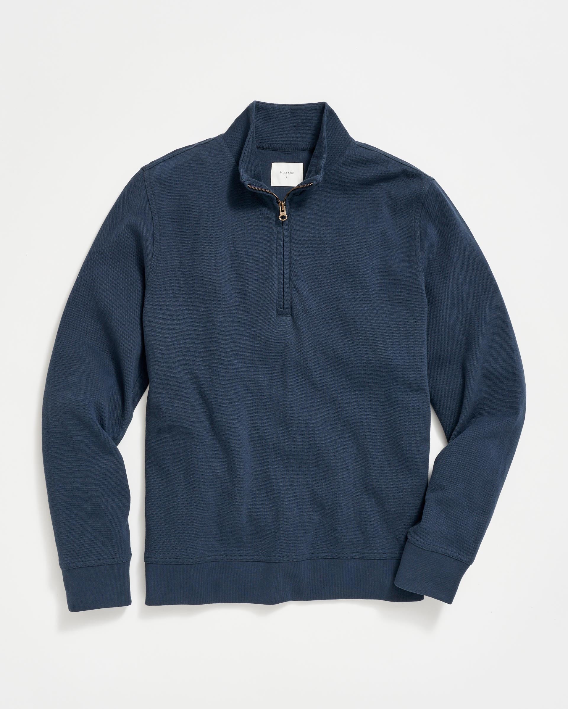 NEW Billy Reid Men's M Camel Wool Jersey Half Zip on sale Pullover Sweater in Blue $295