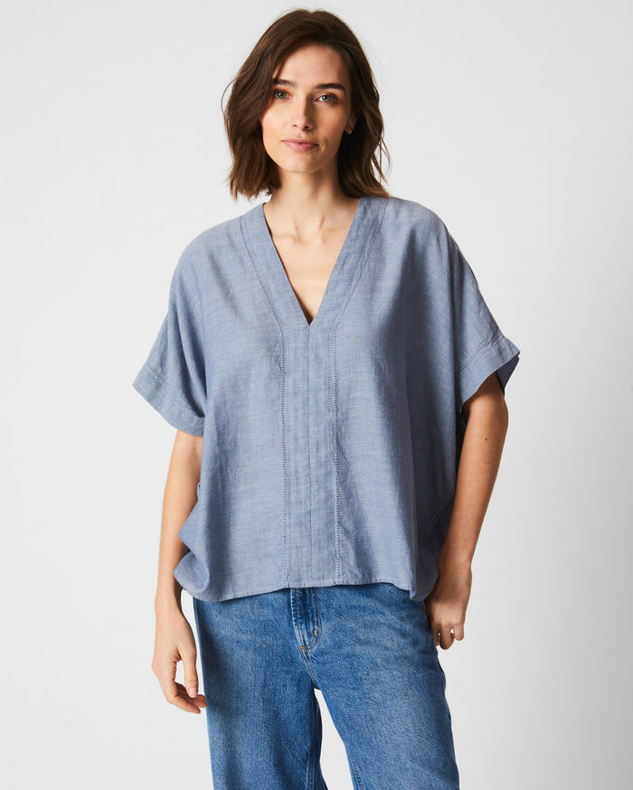 Pointelle Kaftan Blouse