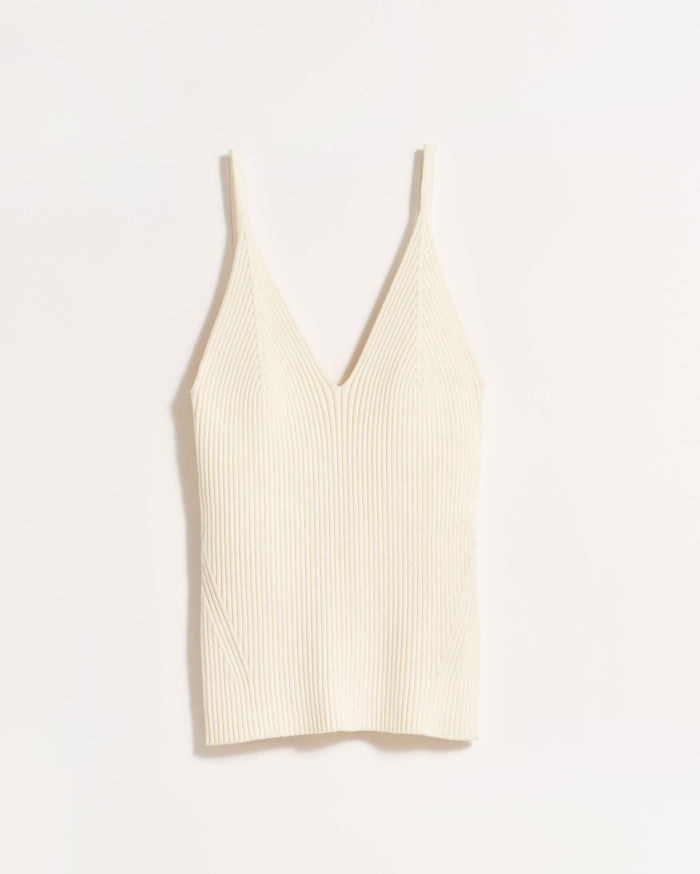 Transfer Rib Cami in White