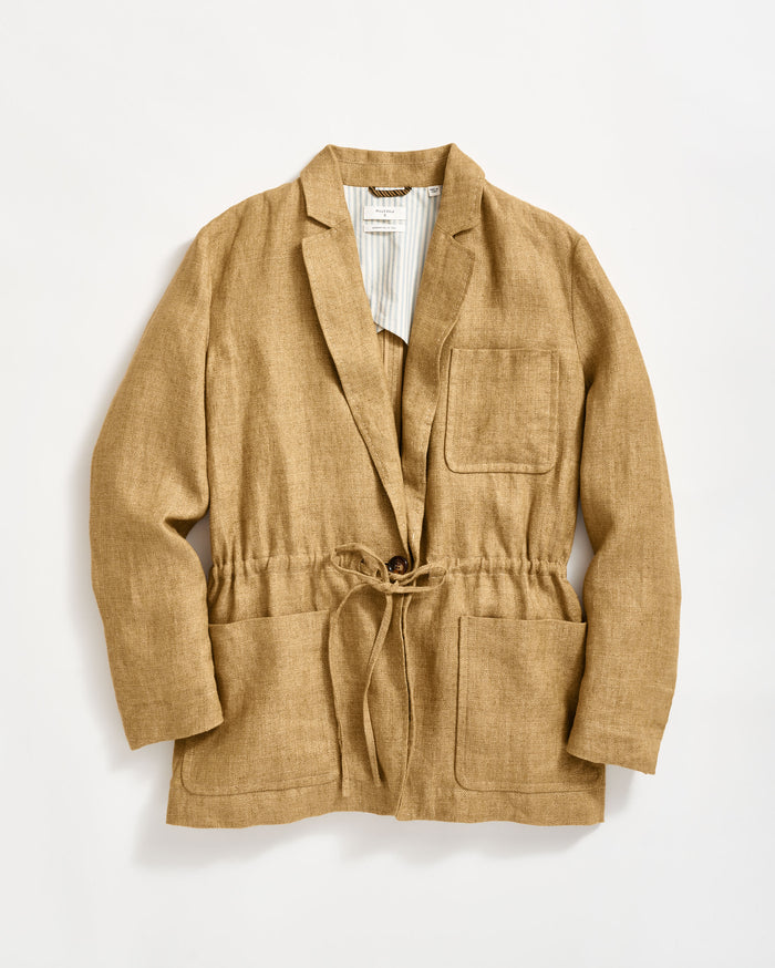 Drawstring Waist Jacket in Sand