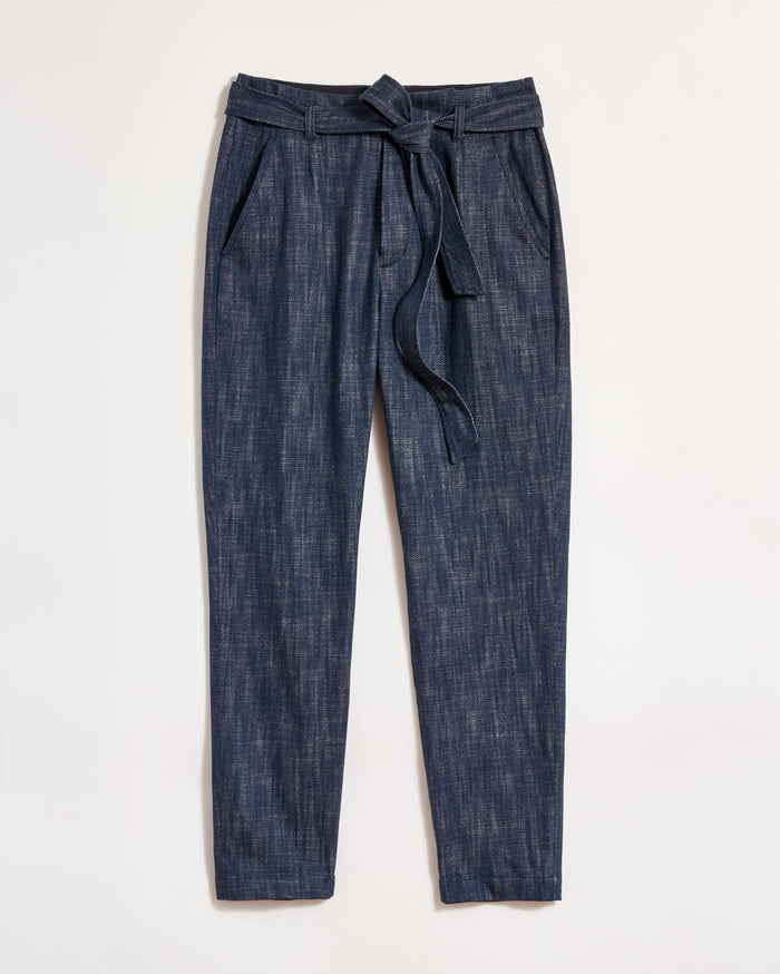 Polished Denim Trouser in Navy