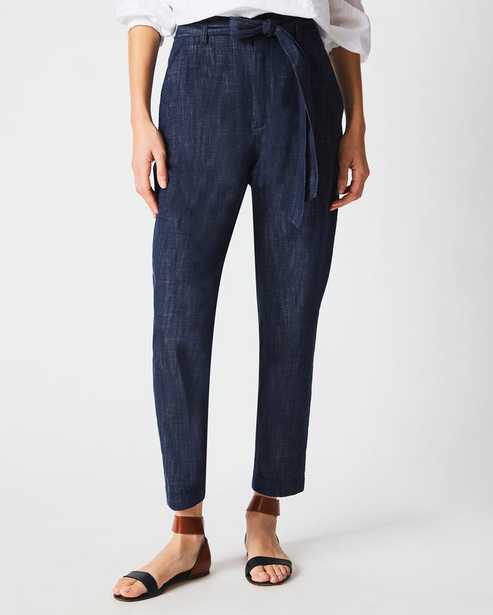 Polished Denim Trouser in Navy