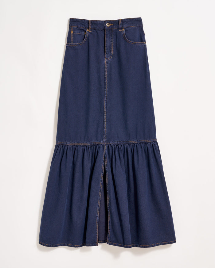 Maxi Denim Skirt in Double Dye