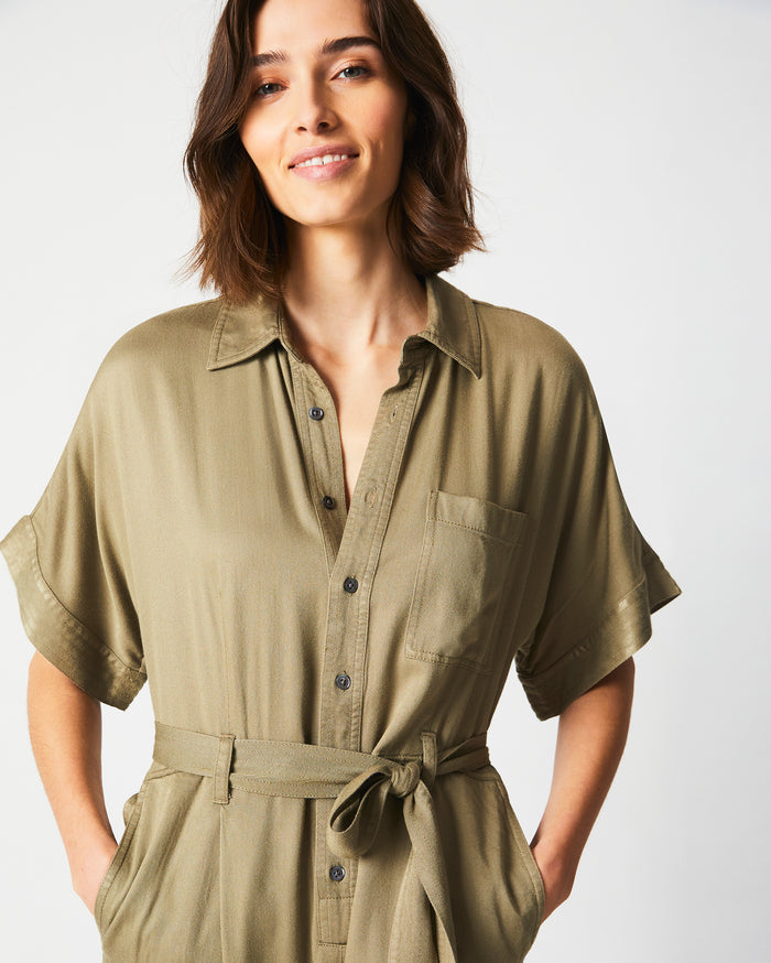 Shirt Jumpsuit in Lodge Green