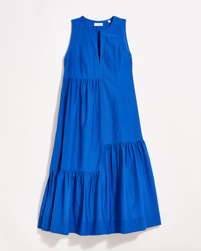 Patch Tiered Dress in Cobalt Blue