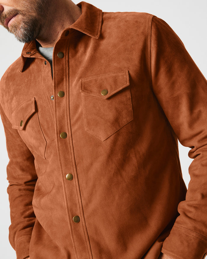 Savoy Suede Workshirt in Cinnamon