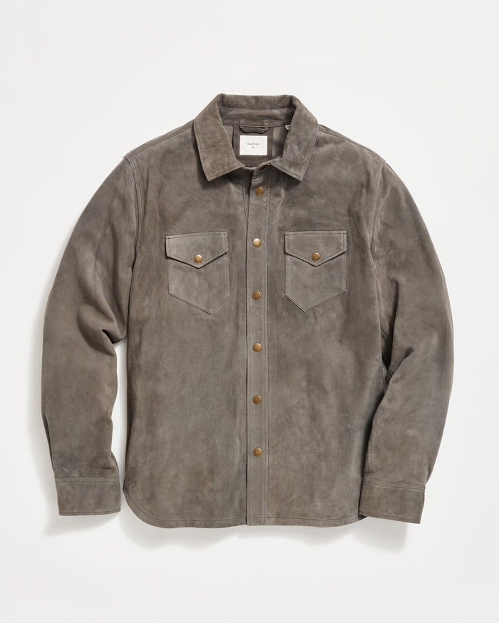 Savoy Suede Workshirt in Gunmetal